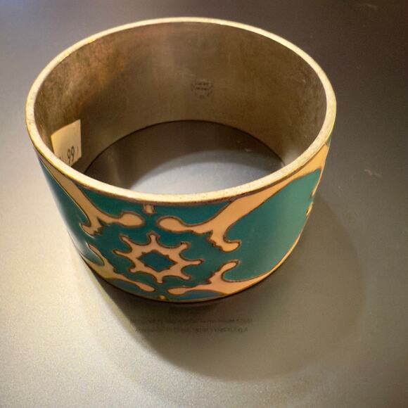 Lucky Brand Blue & Cream Enamel Metal Bangle Bracelet (NWT) - Picture 7 of 10